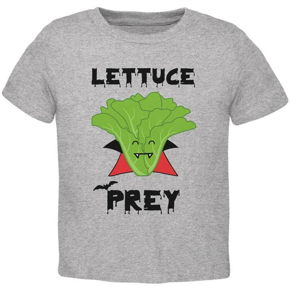 Halloween Vegetable Lettuce Let Us Prey Dracula Funny Toddler T Shirt Heather 4T