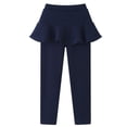 thumbnail image 3 of 3-11Y Kids Baby Little Girls Footless Fleece Lined Warm Thick Leggings with Ruffle Tutu Skirt Pants, 3 of 11
