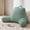 Fuzzy Mint Green, variant on Plush Velvet Reading Pillow with Arms for Kids Teens Adults, Back Rest Cushion for Sitting Up in Bed, Shredded Memory Foam, Washable Cover, Light Gray