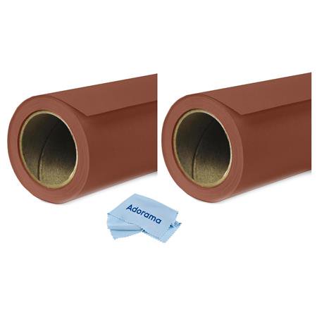 UPC: 0192223038752 | Widetone 2 Pack Seamless Background Paper  86  wide x 36  Chestnut  #16 – With Microfiber Cleaning Cloth