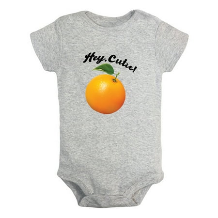 

iDzn Hey Cutie Novelty Rompers For Babies Newborn Baby Unisex Bodysuits Infant Cute Oranges Jumpsuits Toddler 0-12 Months Kids One-Piece Oufits (Gray 18-24 Months)