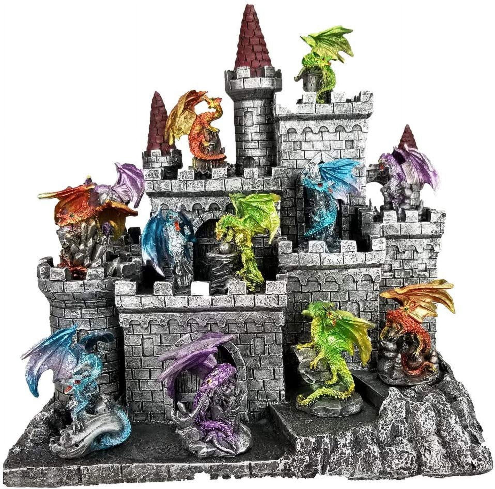 Liberty Imports 12-Pack Medieval Knights & Dragons Figurines - Fantasy Creature Toy Set For Kids 3 thumbnail image