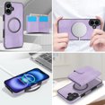 thumbnail image 6 of for iPhone 16 Case, Compatible with MagSafe, Detachable Magnetic Wallet Case with PU Leather Kickstand Card Slots Shockproof Protection 2 In 1 Function Case for iPhone 16, Purple, 6 of 6