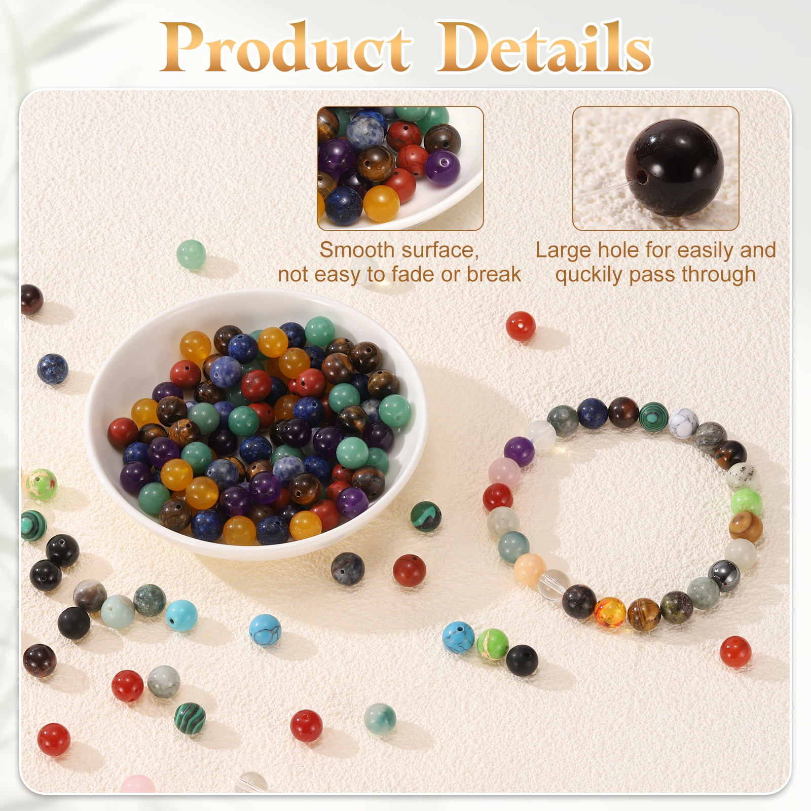 Uxcell 50Pcs Natural Stone Beads 10mm Magenta Tiger Eye Round Gemstone Stone Loose Beading Real Genuine Smooth Balls Bead for Jewelry Making Bracelets Necklace Earrings DIY