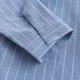 thumbnail image 3 of Camisas De Vestir Para Hombre Azul de algodón rayado 7 puntos camisa casual camisa de verano camisa de hombres Top Men's blusa (Blue, XXL), 3 of 6