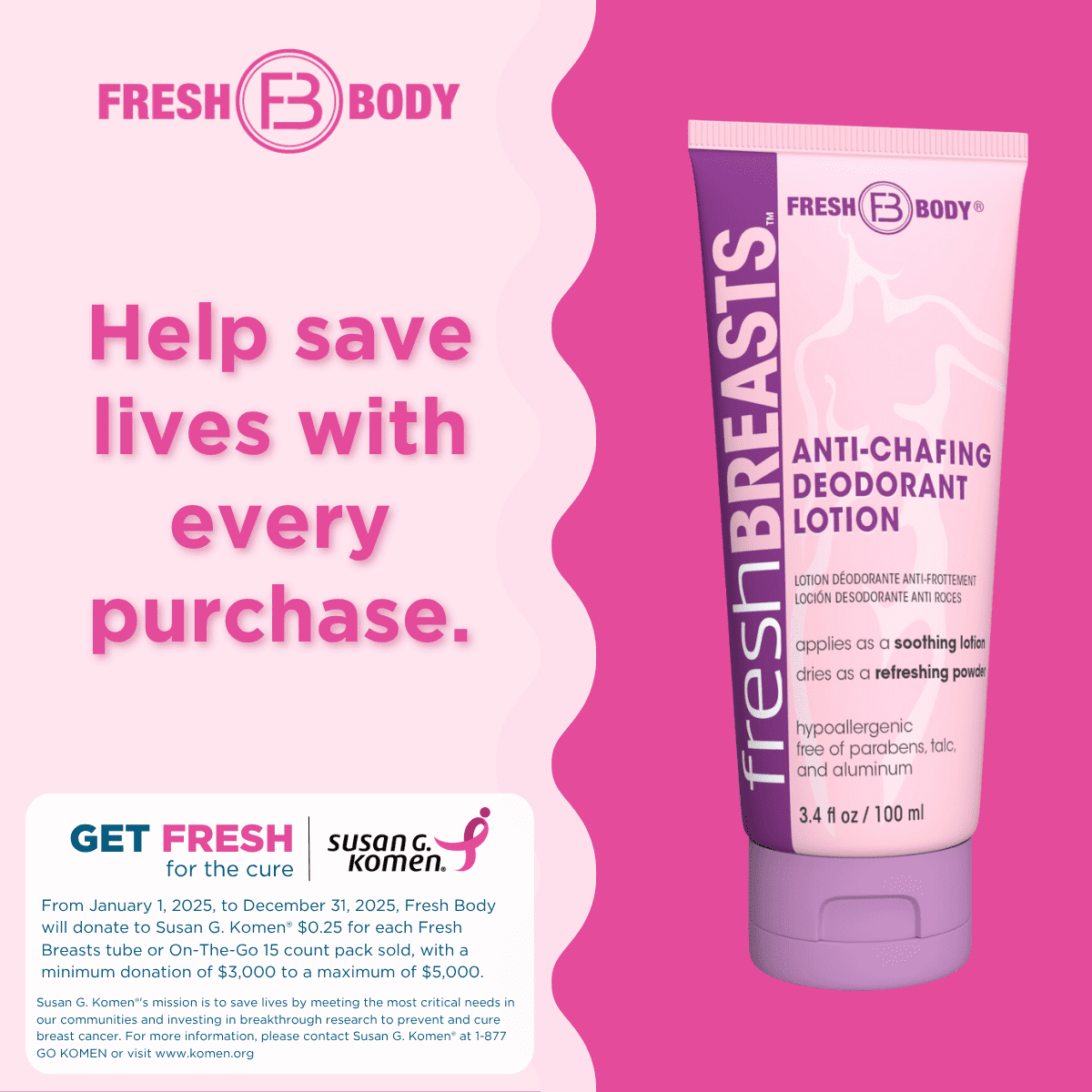Fresh Breasts Hypoallergenic Liquid Powder  - Made in the USA
