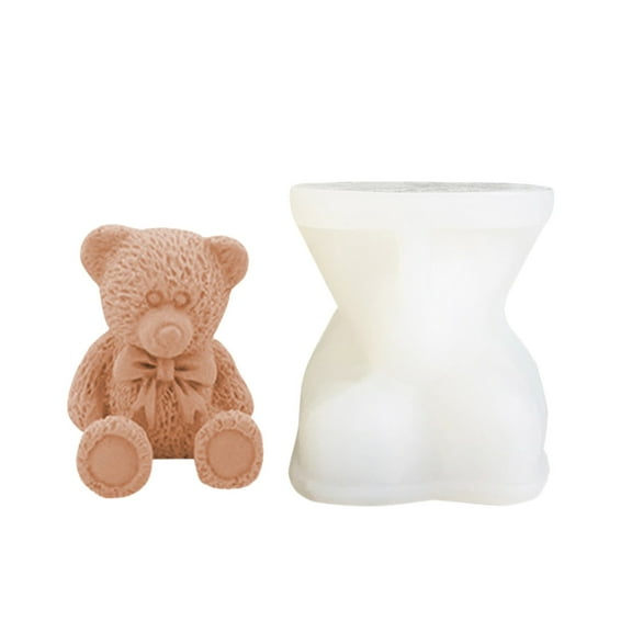 Huayishang Silicone Molds Bear Toy Tools Ice Cake Chocolate Kitchen Shape 3D Silicone Fondant Diy Kitchen,Dining Bar, Kitchen Essentials Clearance Sale White