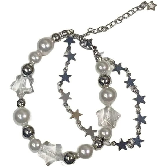 Y2k Star Beads Bracelets Grunge Accessories Punk Cool Aesthetic Bracelets for Women Girls