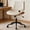 White, variant on FASTES Armless Office Chair, Ergonomic Desk Chair Mid-Century Modern Home Vanity Chair Faux Leather Accent Computer Chairs Adjustable Height Swivel, Black