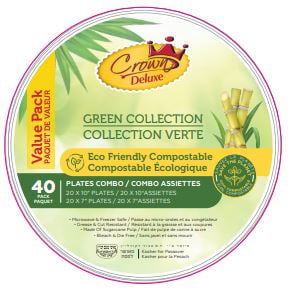 Crown Deluxe SC Combo Plates Silver Striped 10"& 7" KPY