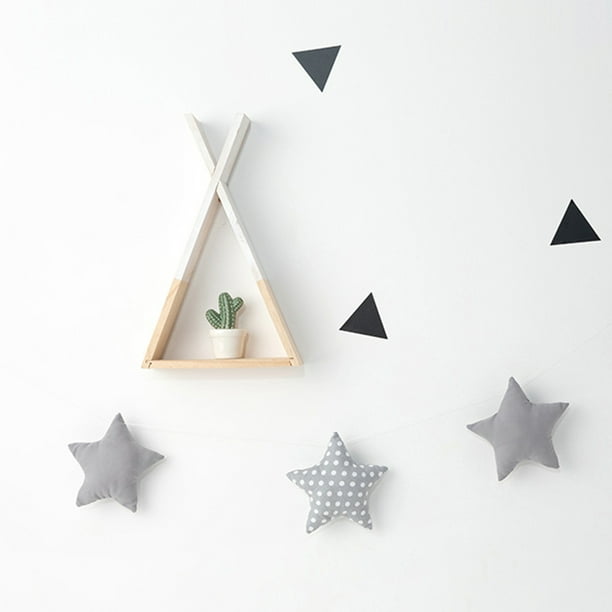 Maoww Wall Hanging Star String Decor Kids Room Bedroom kids room banner  Wall Banner Cotton Rope Star Ornament, Grey 