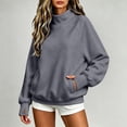 thumbnail image 5 of CQONEPT Mock Neck Sweatshirt Women Fall Fashion Turtleneck Pullover Long Sleeve Casual Fleece Sweatshirts Fall Winter Fashion Clthes XXL, 5 of 6