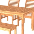 thumbnail image 5 of Walker Edison Solid Wood 4-Piece Outdoor Patio Dining Set, Brown, 5 of 6