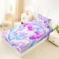 thumbnail image 4 of Erosebridal Cartoon Animal Unicorn Twin Sheet Sets For Kids,Kawaii Rainbow Stars Bedding 3pcs, 4 of 6