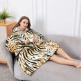 thumbnail image 5 of Oversized Wearable Blanket Hoodie,Animal Print Pattern Sherpa Blanket Hoodie with Super Pockets,Super Warm Fuzzy Pullover for Women & Men, 5 of 6