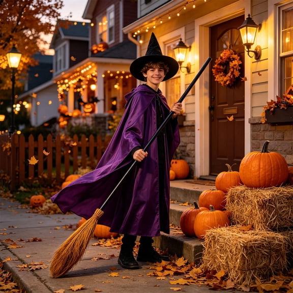 Liamobondopolis Witch Broom Halloween Decor, 39.4 Inch Twisted Branch Handle Wizard Broomstick, Natural Straw Witch Prop for Front Porch Indoor Party Costume Decor