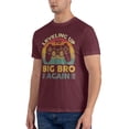 thumbnail image 4 of Leveling Up To Big Bro Again Men'S Basic Short Sleeve T-Shirt Burgundy Xx-Large, 4 of 5