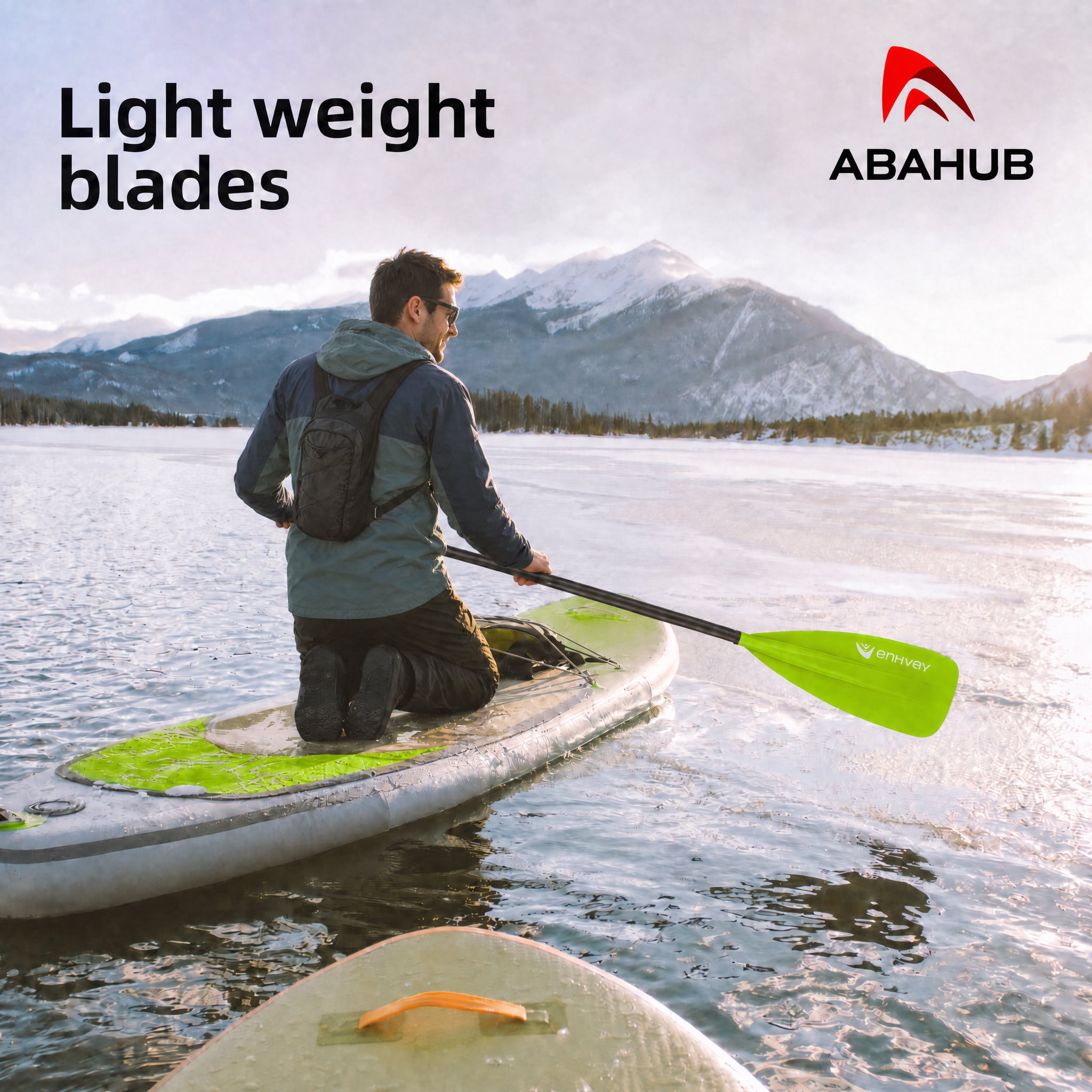 AbahubFit Adjustable SUP Paddle (3-Piece) Lightweight Stand-up Paddle Oars for Paddleboard, Aluminum Alloy Shaft 68" - 84"