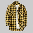 thumbnail image 2 of HCNTES Flannel Shirt for Men Long Sleeve Vintage Buttons Down Plaid Shirt with Chest Pocket(Z01-Yellow,S), 2 of 7