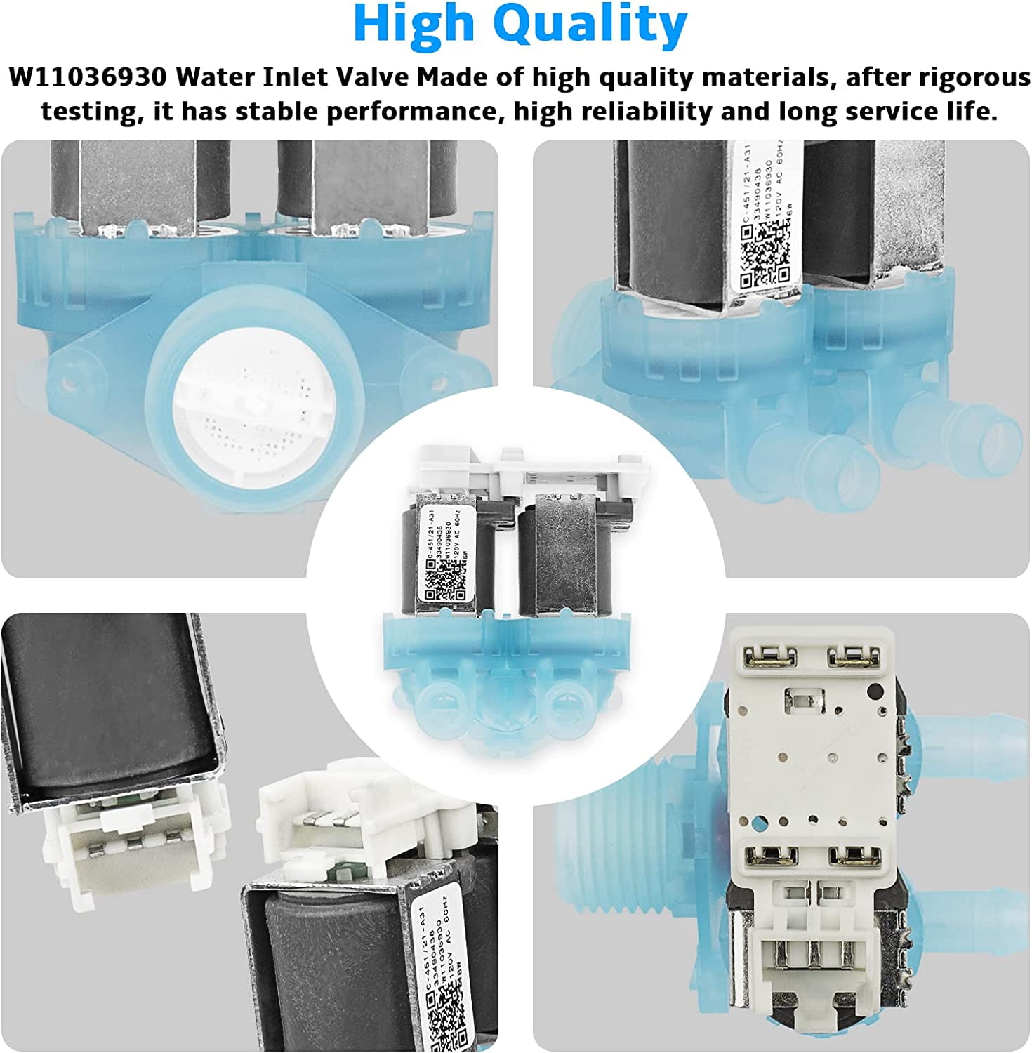 ABCISI W11036930 Water Inlet Valve FOR Whirlpool Maytag Washing Machine Parts W11316256 W11104751 W11316256CM W11316256 AP6835737 4929298