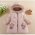 thumbnail image 4 of XBASW Baby Toddler Girls Hooded Coat Winter Fleece Jackets Warm Cotton Outerwear for Girls 1-5Y, 4 of 11