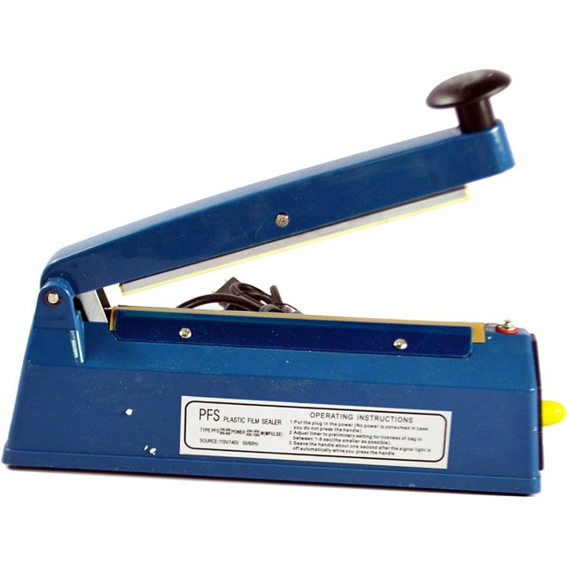 INTBUYING 12''(300mm) 110V Manual Impulse Hand Sealer Heat Sealing Machine Poly Element Plastic Sealer