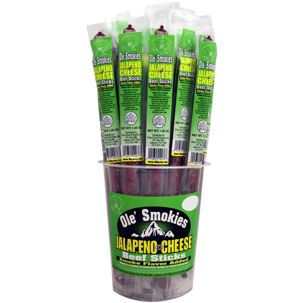 Buffalo Bills 15-ct Jalapeno & Cheese Ole Smokies (Beef Sticks) – Two 15-ct Tubs