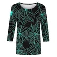 thumbnail image 6 of Yxbdin Halloween Spider Web Print Shirts for Women Graphic Tees Casual Crew Neck 3/4 Sleeve Tops Cozy Plus Size Tshirts for Halloween Holiday, 6 of 6