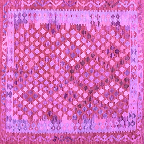 Ahgly Company Indoor Square Oriental Purple Traditional Area Rugs, 3' Square