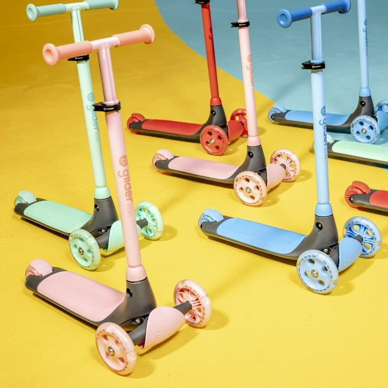 Yvolution Glider Kiwi, Kids Scooter with Light-up Wheels, 3