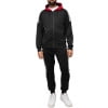 thumbnail image 4 of Cultura Men's Sweatsuit w/ Zipper Pockets, Zip Up Hoodie Track Suit for Running Jogging Sports Casual, Black/Red/White, Large, 4 of 5