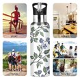 thumbnail image 5 of Bluebell Flowers Leaves Sports Bottle with Straw Stainless Steel Water Jug Portable Thermal Cup Leak-proof 1000ML, 5 of 9