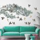 thumbnail image 3 of Removable DIY Green Bamboo and Flying Birds Wall Decals Creative 3D TV Sofa Background, 3 of 4