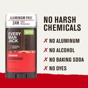 (3 pack) Every Man Jack Cedarwood Amber Aluminum-Free Deodorant for Men, Naturally Derived, 3 oz
