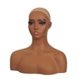 thumbnail image 3 of Peluca de maniquí femenina, modelo de cabeza con agujeros para las orejas, Base estable, modelo de exhibición, pelucas para maniquí, soporte de cabeza, 3 of 9
