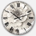 thumbnail image 1 of DesignArt Indigold Grey Peonies I Large Wall Clock, 1 of 2