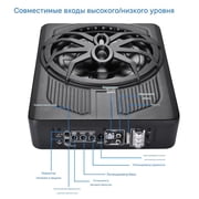 10 Inch Compact Amplified Subwoofer Enclosure, Under Seat Car Subwoofer with Amp and LED, Active Powered Underseat Subs, 800W, External Bass Control, Perfect for Small Vehicles