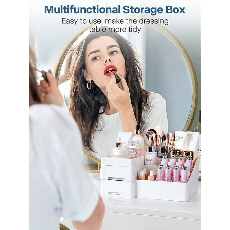 Acrylic Mirror Cabinet Storage Box Bathroom Vanity Drawer Narrow Layered  Divider Lipstick Holder Makeup Cosmetic Finishing Shelf