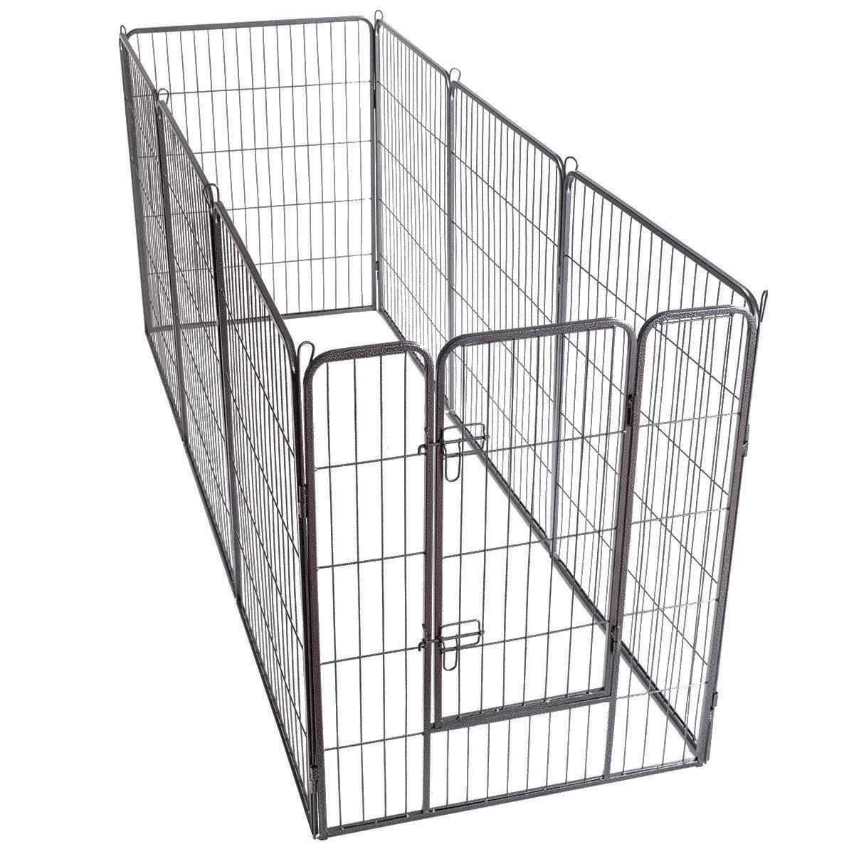 Gymax 40'' 8 Metal Panel Heavy Duty Pet Playpen Dog Exercise Pen Cat Fence Safety Gate