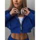 thumbnail image 5 of Conjunto Deportivo Informal de 2 Piezas para Mujer, Sudadera con Capucha y Pantalón Deportivo, Ideal para Viajes y Aeropuertos. Conjuntos de Estar por Casa. Azul M, 5 of 8
