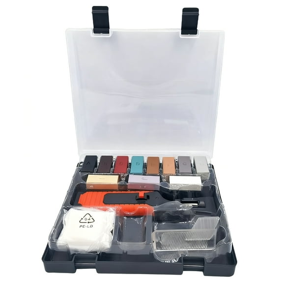 Professional Tiles Chip Repair Set With Wax Melter 8 Color Stick Sanding Paper For Durability Surfaces Refinishing