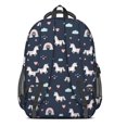 thumbnail image 3 of Unicorn and Rainbow Blue Pattern Backpack for School, Cute School Bag with Adjustable Shoulder Straps and Padded Back, 16.9"x12.6"x5.9", 3 of 5