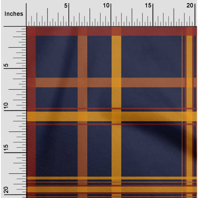 oneOone Cotton Poplin Fabric Madras Check Printed Fabric 1 Yard 56 Inch Wide