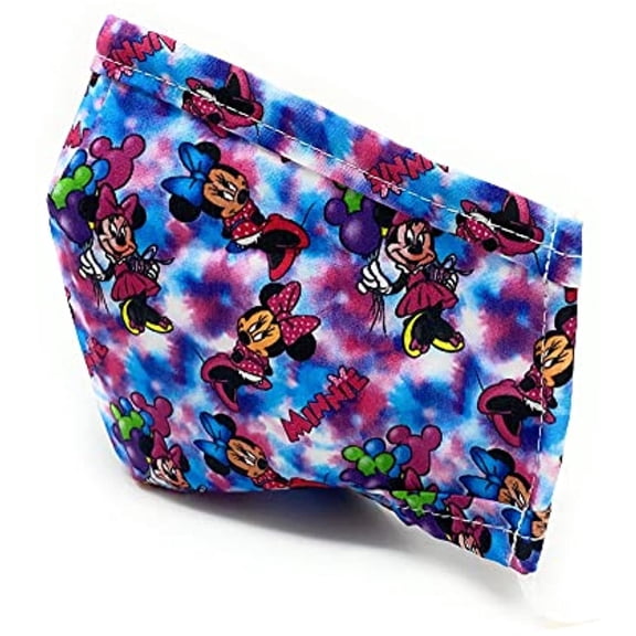 Disney Minnie Tie Dye ADULT Face Mask with Nose Wire Clip - Maskara by BengC