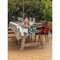 thumbnail image 2 of Outdoor Tablecloth with Umbrella Hole and Zipper, Christmas Rectangle Table Cloth 60x84 Inch Waterproof Tablecloth, Santa Claus Xmas Tree Reindeer Buffalo Plaid Wood Plank Picnic Table Cover, 2 of 7