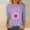 Black; Navy; Light Blue; Pink; White; Wine; Purple; Green; Yellow, variant on Women's Round Neck 3/4 Sleeve Breast Cancer Awareness Graphic Top Casual Support T-Shirt