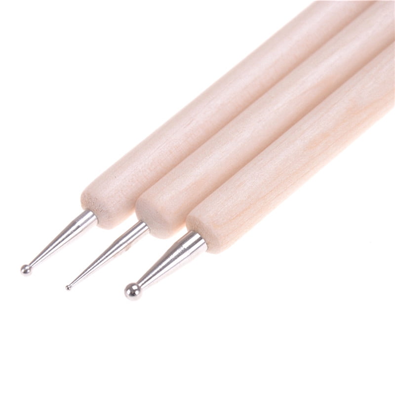 3pcs Ball Styluses Tool Set For Embossing Pattern Clay Sculptin ME$T 