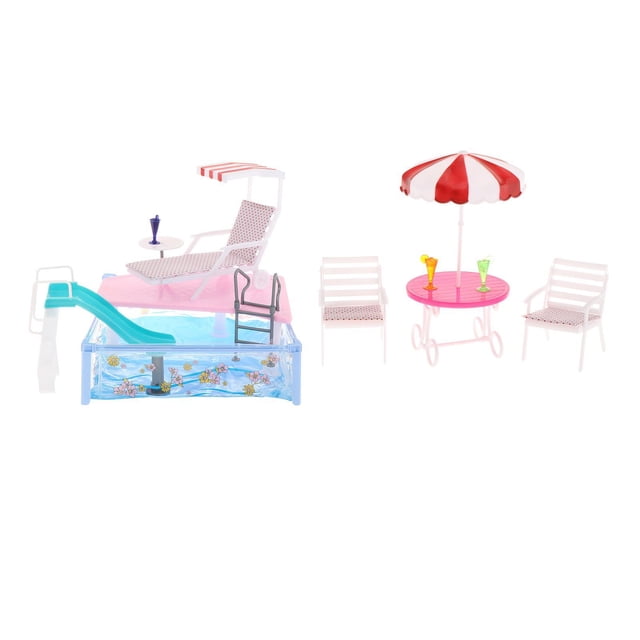 Wweixi Creative Doll Pool Set With Accessories For Fun Water Play Child Summer Activities Swimming Pool Set Kids Toy Kids Gifts