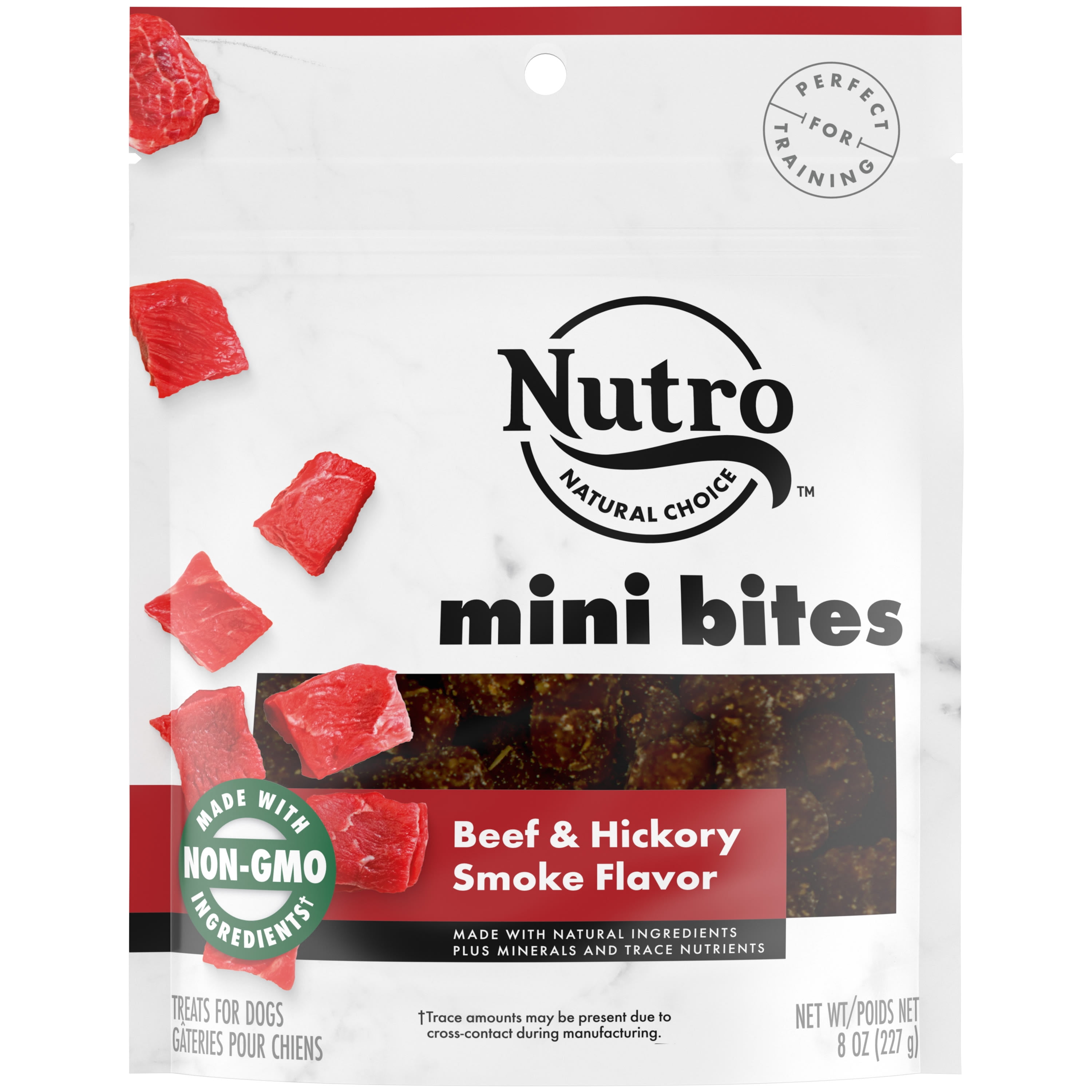NUTRO Mini Bites Dog Treats Beef & Hickory Smoke Flavor, 8 oz. Bag -  Walmart.com