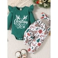 thumbnail image 3 of Christmas Clothes Baby Clothes Set 6M 12M 18M 24M 3 Pcs Sets Long Sleeve Romper Tops+Cartoon Print Pants+Headband Cotton Baby Clothing, 3 of 10